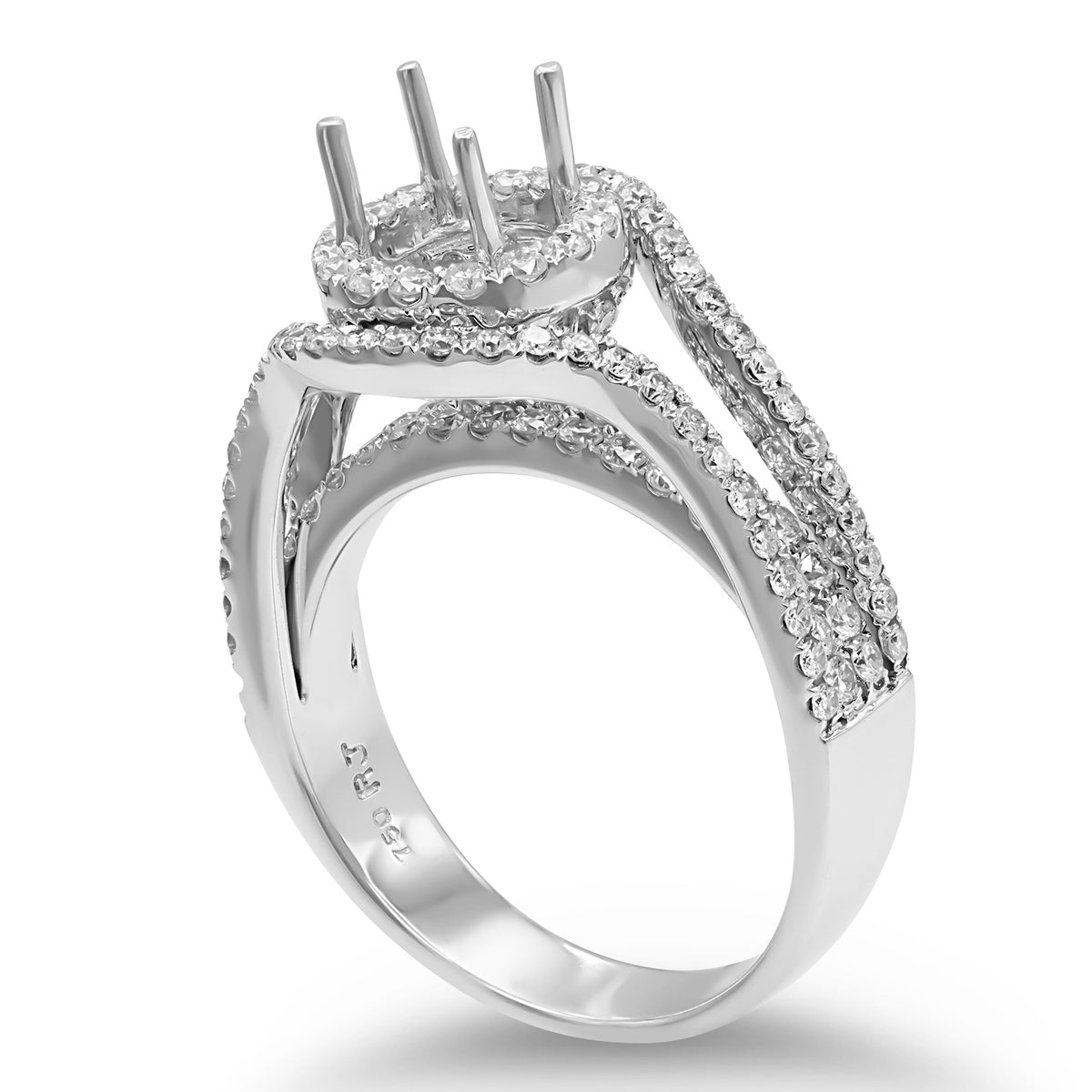 Halo Diamond Semi-mount Ring