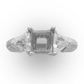 Trillion Diamond Semi-mount Ring in Platinum