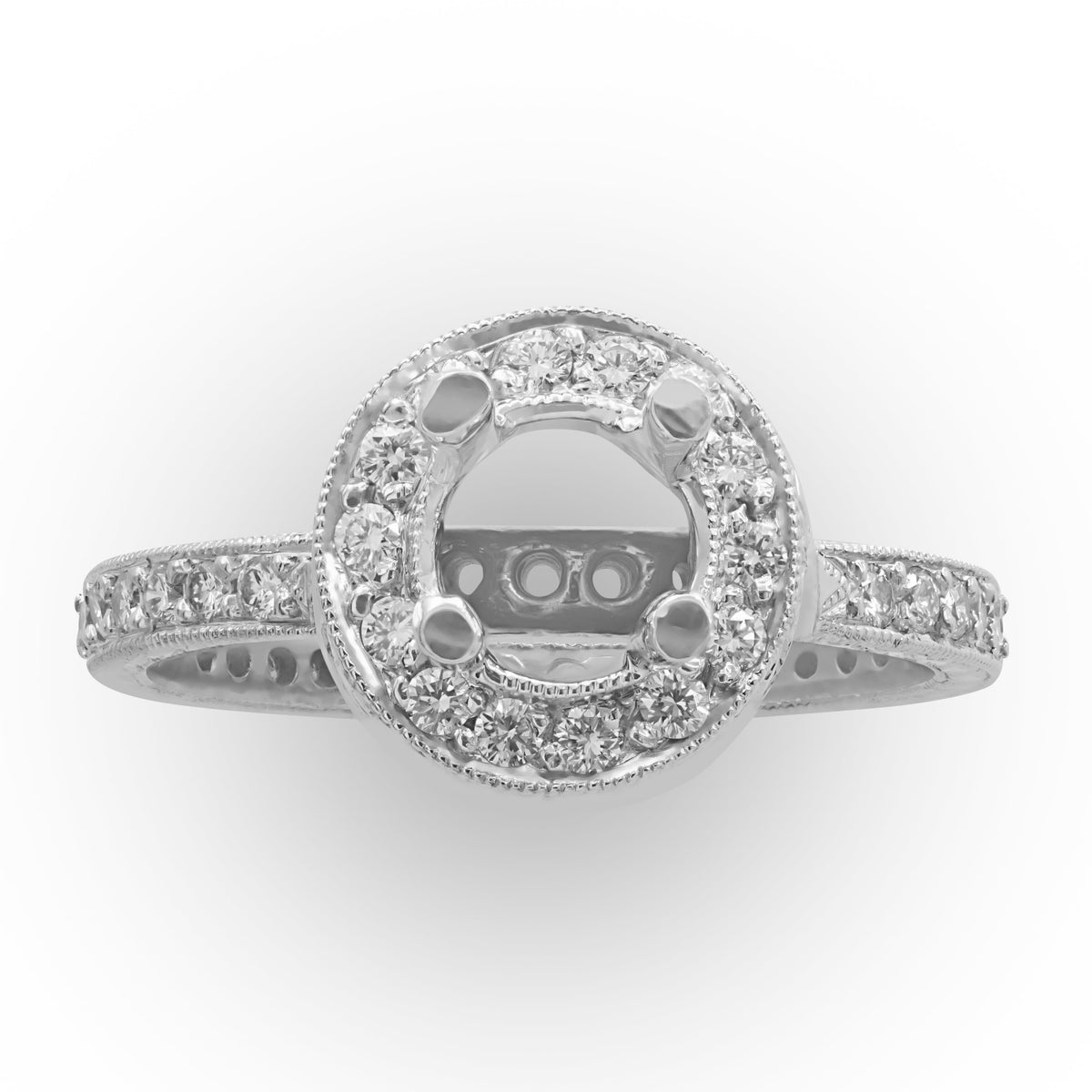 Diamond Halo Semi-mount Ring