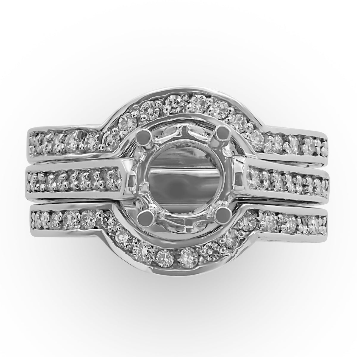Diamond Round Semi-mount Ring Set