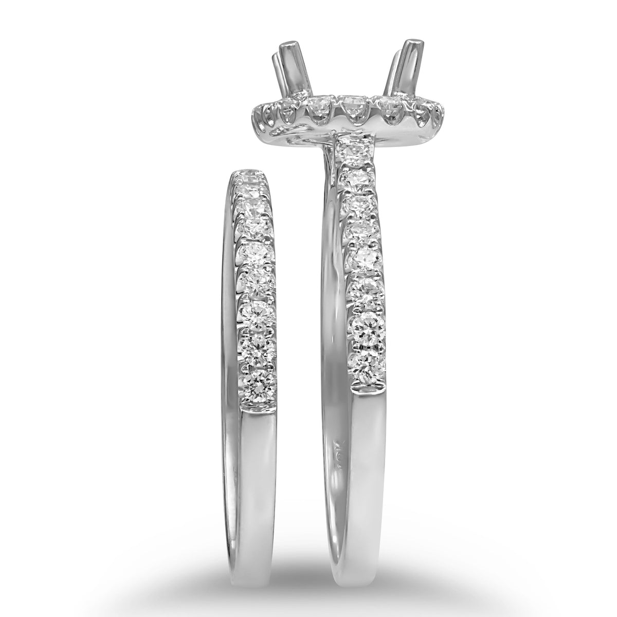 Halo Diamond Semi-mount Ring Engagement Set