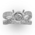 Asymmetrical Diamond Semi-mount Ring in 18kt White Gold