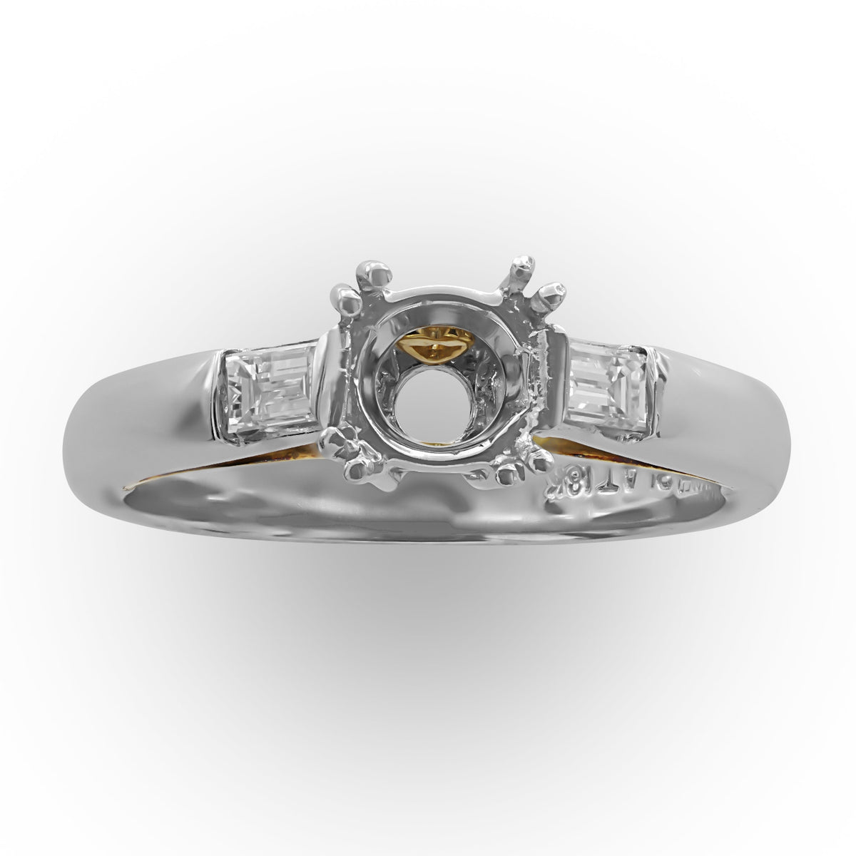 Platinum and Yellow Gold Semi-Mount Ring