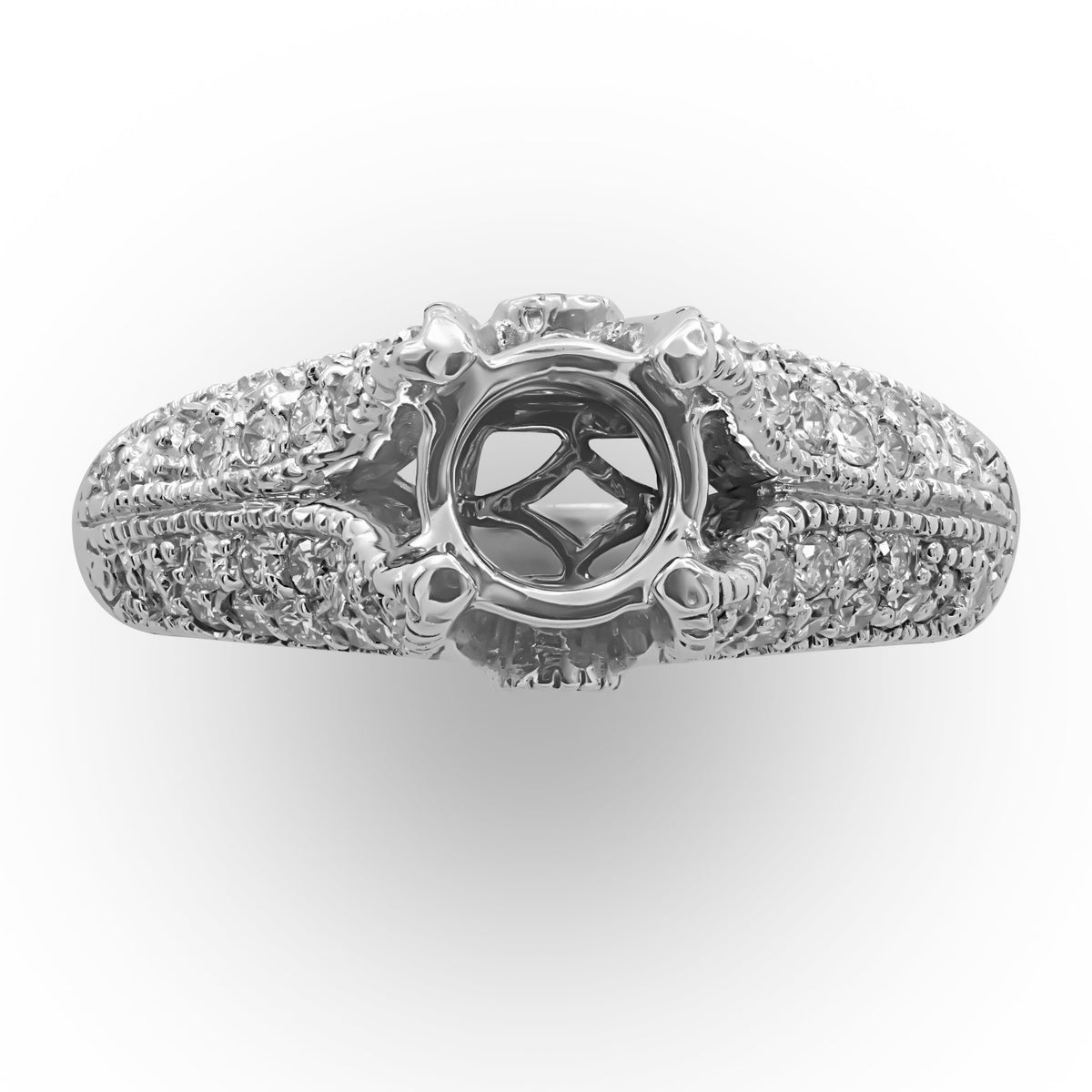 Curved Diamond Semi-mount Ring