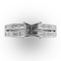 Baguette Diamond Semi-mount Ring in 18Karat White Gold