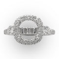 Cushion Halo Diamond Semi-mount Ring in 14kt White Gold