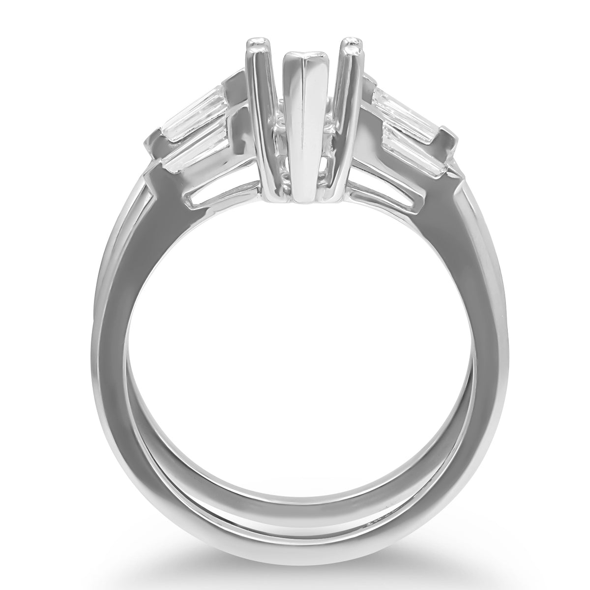 Pear Diamond Semi-mount Ring Engagement Set
