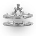 Pear Diamond Semi-mount Ring Engagement Set in 14kt White Gold