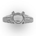 Milgrain Diamond Semi-mount Ring in 14Karat White Gold