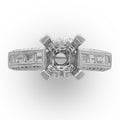 Baguette Diamond Semi-mount Ring in 18Karat White Gold