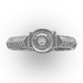 Pave Semi-Mount Diamond Ring in Platinum