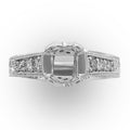 Engraved Semi-Mount Diamond Engagement Ring in 14KT White Gold