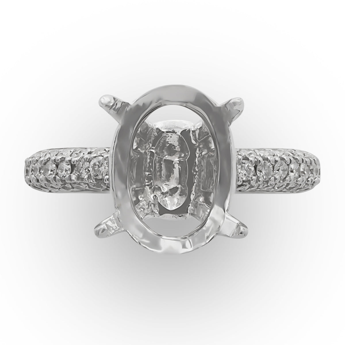 Oval Diamond Semi-mount Ring