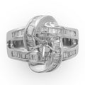 Knotted Baguette Diamond Semi-Mount Ring in 14KT White Gold