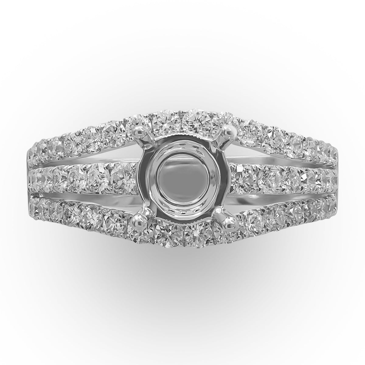Multi-band Diamond Semi-mount Ring