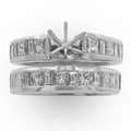 Princess Diamond Semi-Mount Ring Engagement Set in 14KT White Gold