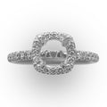Cushion Halo Semi-mount  Diamond Ring in 14 Karat White Gold