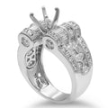 Marquise and Baguette Diamond Semi-Mount Ring in 18KT White Gold