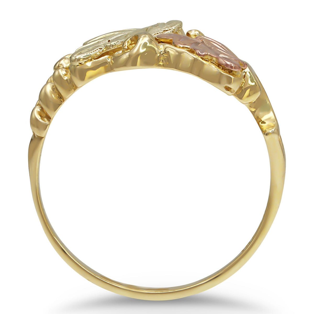 Engraved Gold Leaf Ring