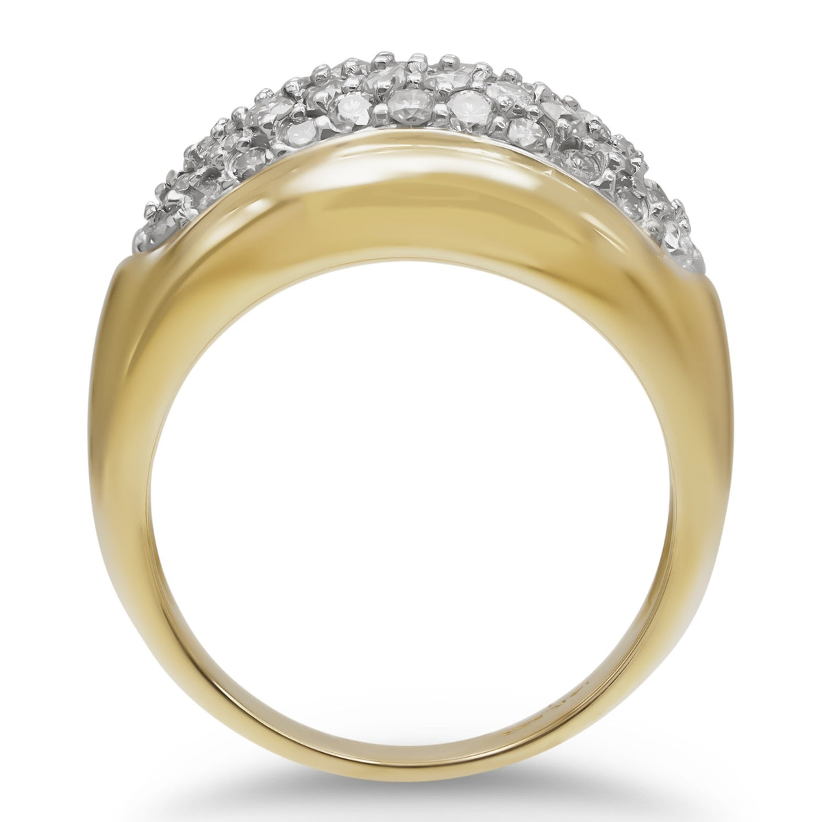 Yellow Gold Pave Diamond Ring