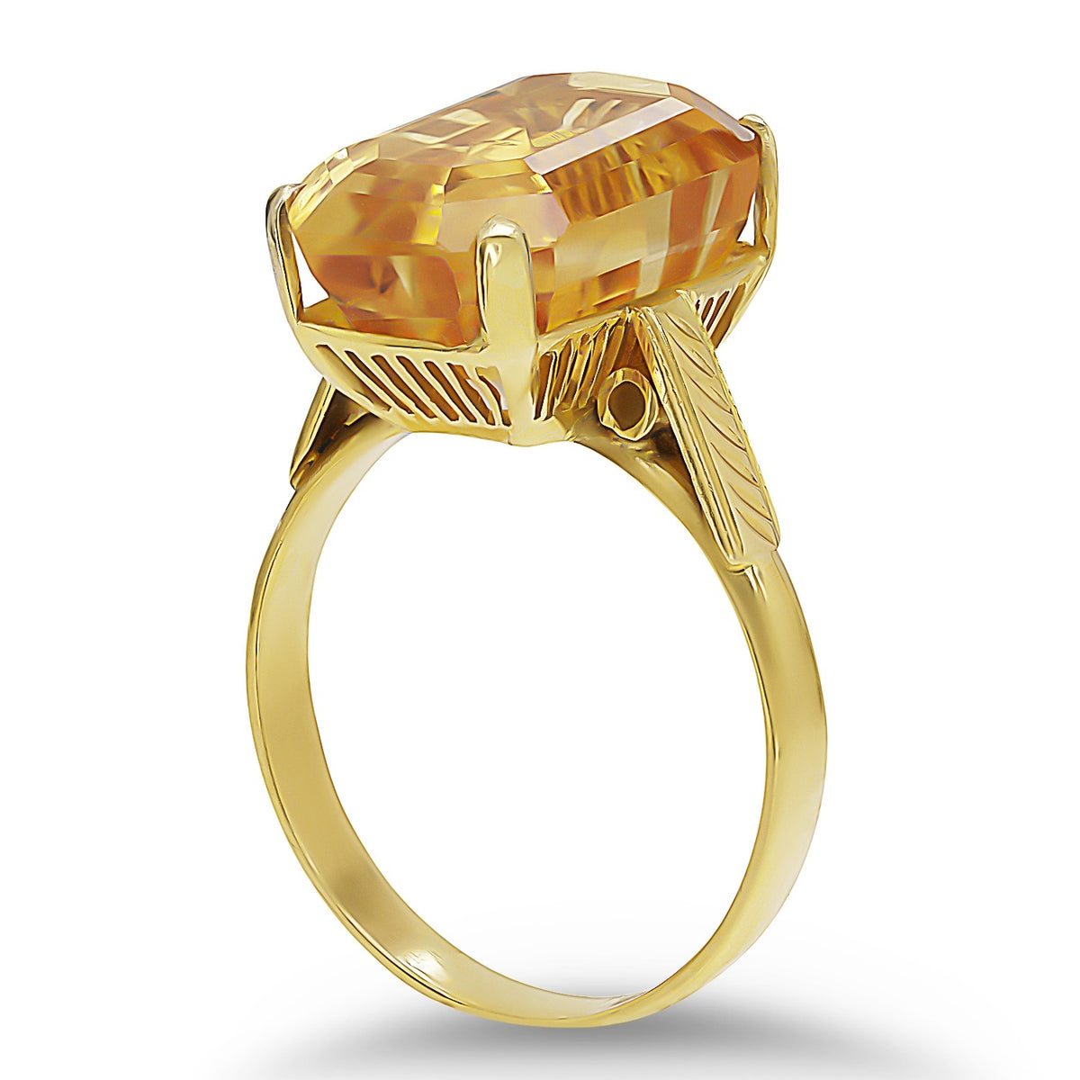 Yellow Gold Citrine Ring