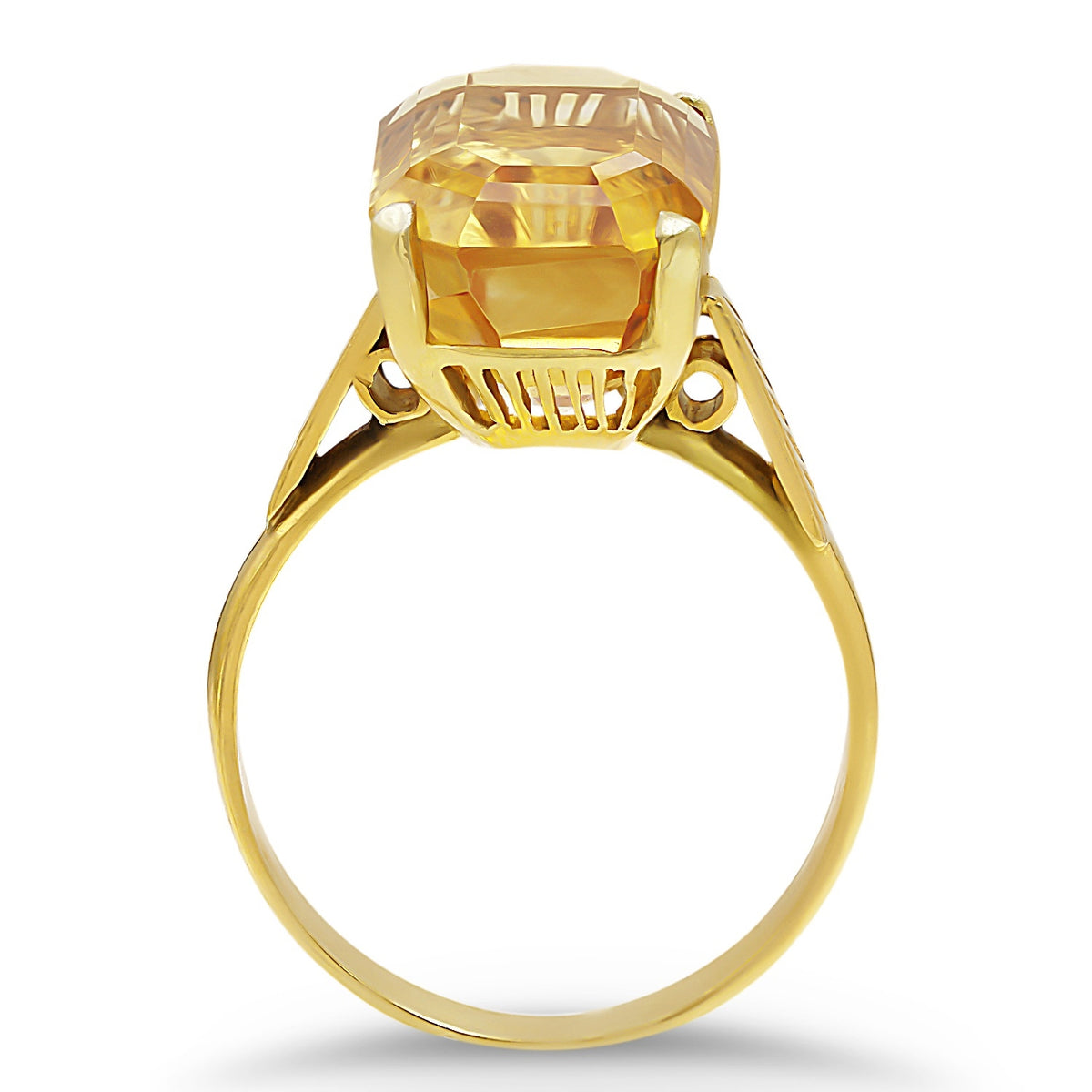 Yellow Gold Citrine Ring