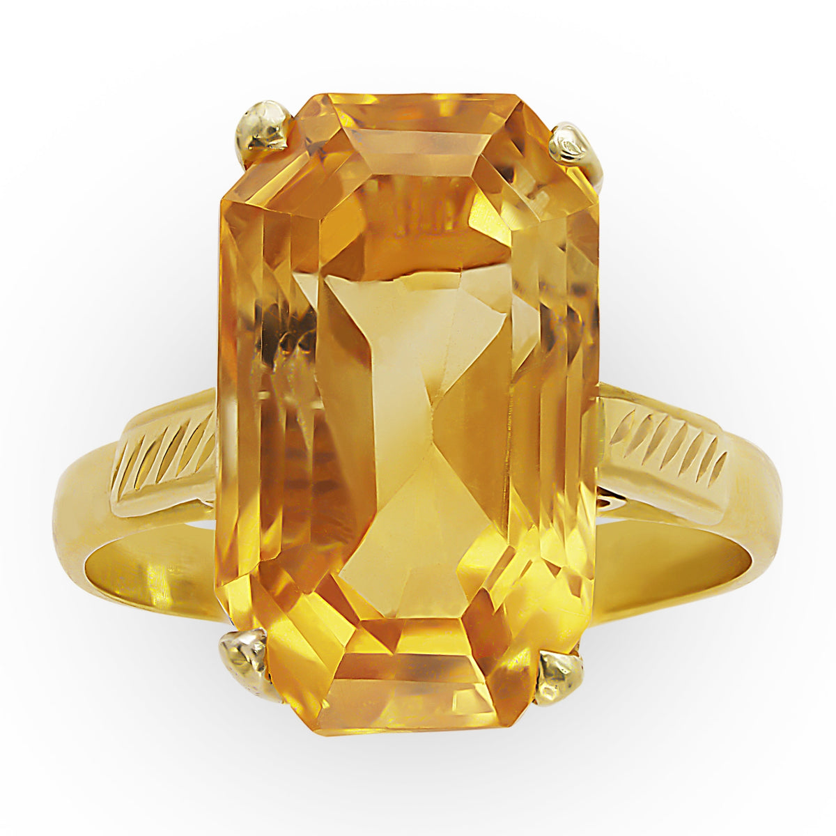 Yellow Gold Citrine Ring