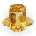 Yellow Gold Citrine Ring in 14 Karat Yellow Gold