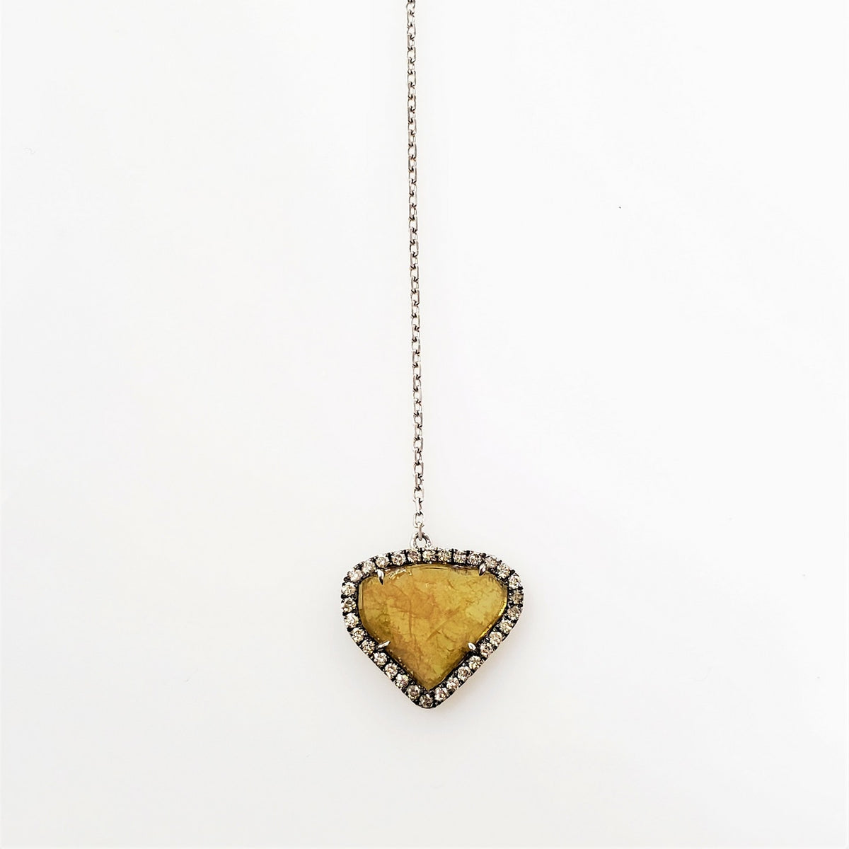 Rose Gold Rough Diamond Lavalier Necklace