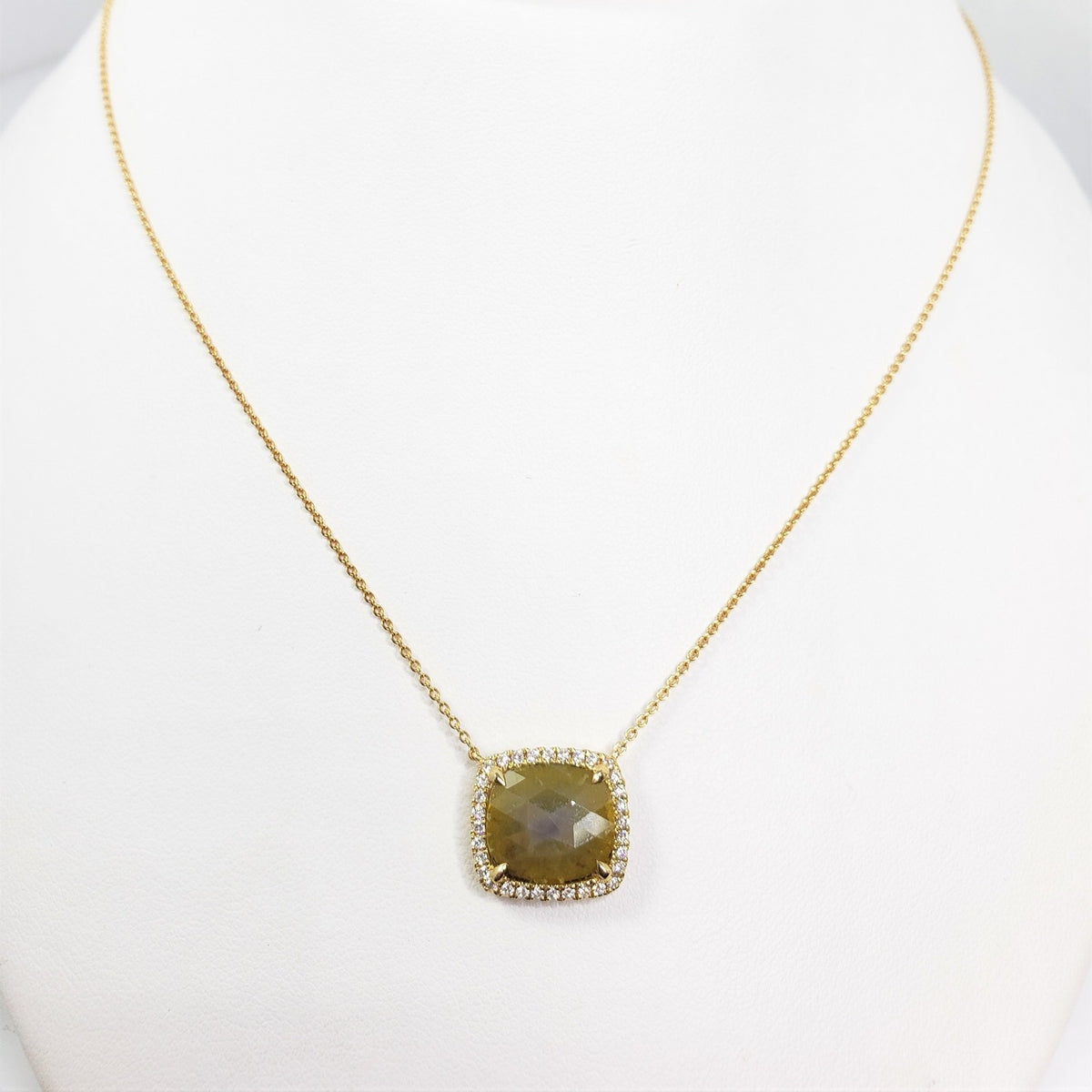 Yellow Gold Inspired Rough Diamond Necklace