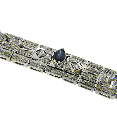 Diamonds and Blue Sapphire Bracelet