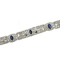 14KW Round Diamonds and Marquise Blue Sapphire Bracelet