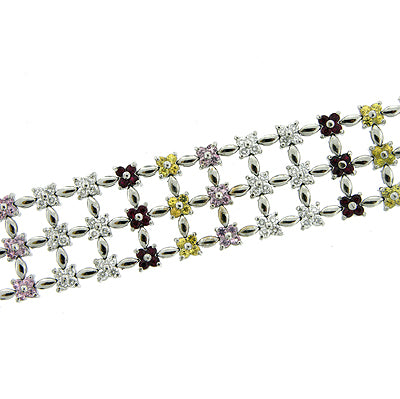 Multicolor Gemstone and Diamond Bracelet