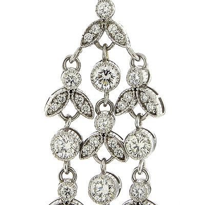 Dangling Chandelier Diamond Earrings in 14kt White Gold