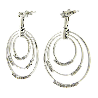 Diamond Dangling Earrings in 14 Karat White Gold
