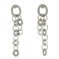 Diamond Dangling Oval Earrings in 14k White Gold