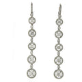 Round Diamond Dangling Earrings in Platinum