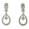 14KW Pave Set Diamond Dangling Earrings