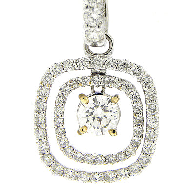Diamond Circular Dangling Earring in 14kt White Gold