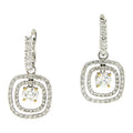 Diamond Circular Dangling Earring in 14kt White Gold