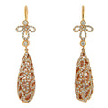 Rose Quartz and Diamond Dangling Earrings in 18kt Rose Gold