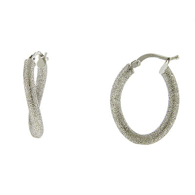 Wavy Sand Textured Hoop Earrings