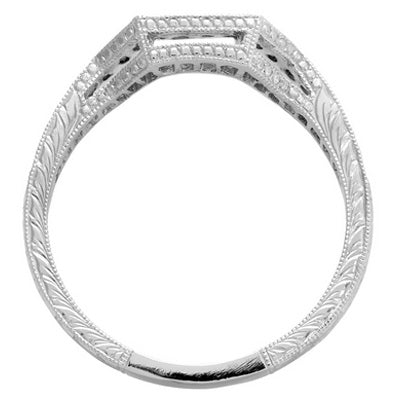 Emerald cut Semi-Mount Engagement Ring