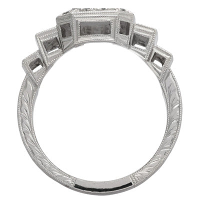 Emerald cut Semi-Mount Engagement Ring