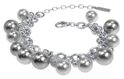 Indulgence - Grey Pearls with CZ Bracelet