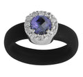 Diana - Black Rubber with CZ Ring