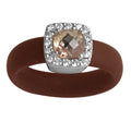 Diana - Brown Rubber with CZ Ring