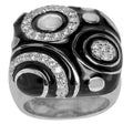 Galaxy - Black Enamel With CZ Ring