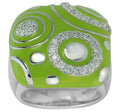 Galaxy - Green Enamel with CZ Ring