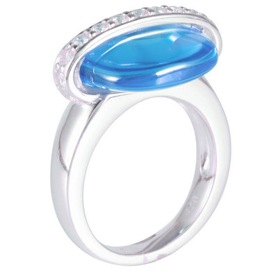 Bubblegum  - Aqua Colored CZ Ring
